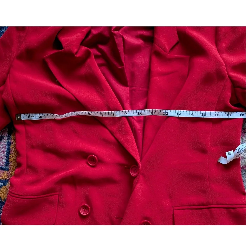 Chelsea28 Red Double Breasted Blazer Jacket SMALL Preppy Nautical Career Nordies